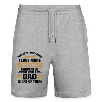 Being a father is one of them, Gift for father - Stanley/Stella Trainer Unisex Organic Jogging Shorts - heather grey - Front - Nik (191cm) & Marisol (170cm)