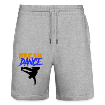 Break Dance - Stanley/Stella Trainer Unisex Organic Jogging Shorts - heather grey - Front - Nik (191cm) & Marisol (170cm)