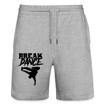 Break Dance - Stanley/Stella Trainer Unisex Organic Jogging Shorts - heather grey - Front - Nik (191cm) & Marisol (170cm)