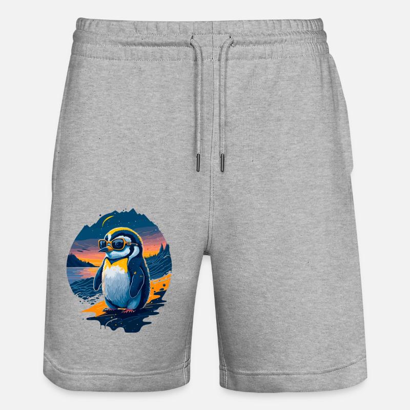 Pingouin mignon - Short de jogging bio TRAINER Stanley/Stella unisexe - gris chiné