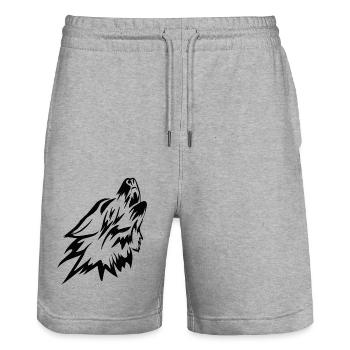 Club du loup - Short de jogging bio TRAINER Stanley/Stella unisexe - gris chiné - Devant - Nik (191cm) & Marisol (170cm)