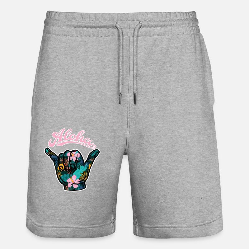 6 Aloha Shaka - Short de jogging bio TRAINER Stanley/Stella unisexe - gris chiné