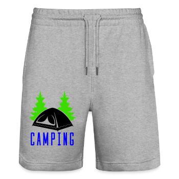 camping - Short de jogging bio TRAINER Stanley/Stella unisexe - gris chiné - Devant - Nik (191cm) & Marisol (170cm)