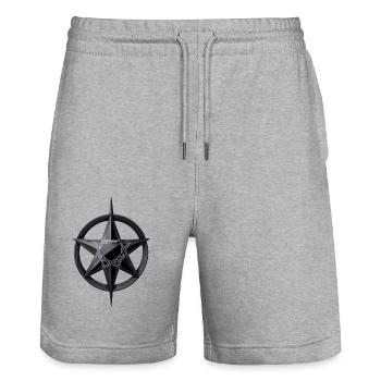 Pentagram Black Black Magic Summoning - Stanley/Stella Trainer Unisex Organic Jogging Shorts - heather grey - Front - Nik (191cm) & Marisol (170cm)