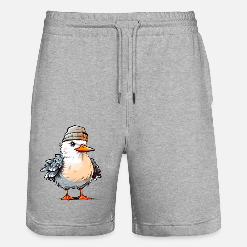 Mouette cool avec chapeau - Short de jogging bio TRAINER Stanley/Stella unisexe - gris chiné