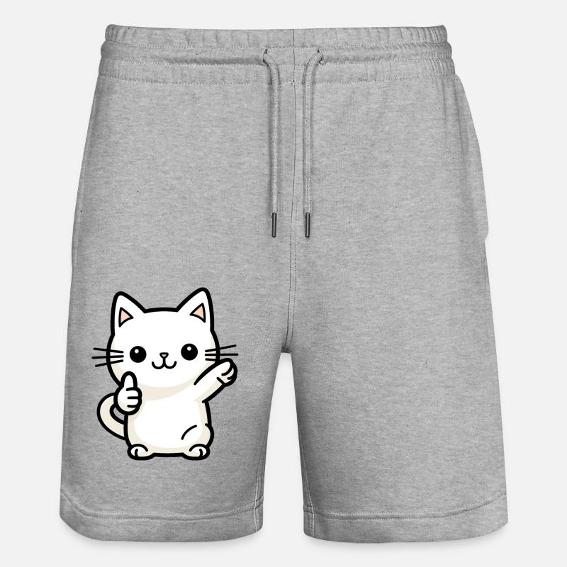 Cat - Dabbing Cat - Short de jogging bio TRAINER Stanley/Stella unisexe - gris chiné