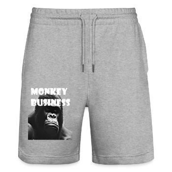 Blödsinn - Stanley/Stella Unisex Bio Joggingshorts Trainer  - Grau meliert - Vorne - Nik (191cm) & Marisol (170cm)