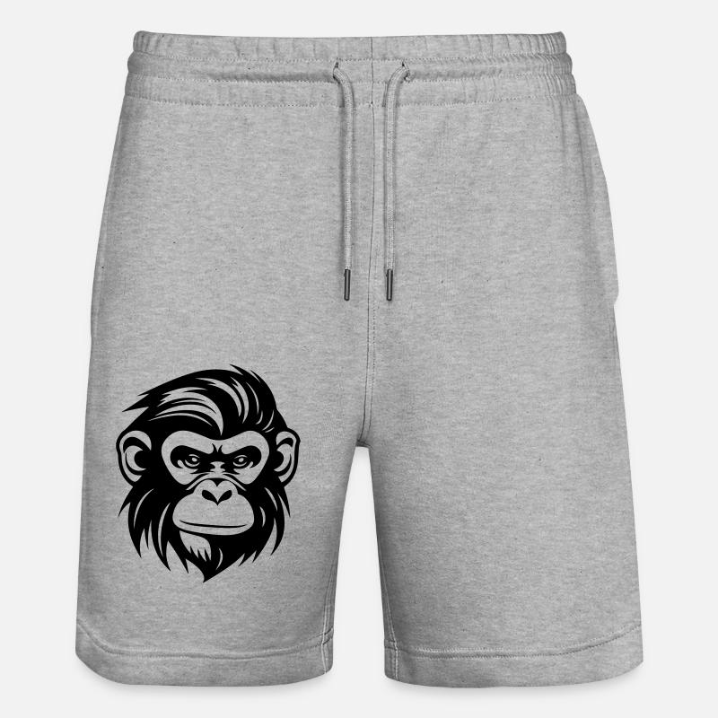 Tête de singe - Short de jogging bio TRAINER Stanley/Stella unisexe - gris chiné
