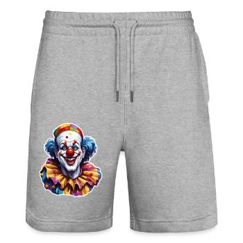 Clown / Circus / Carnival / Carnival / Playful - Stanley/Stella Trainer Unisex Organic Jogging Shorts - heather grey - Front - Nik (191cm) & Marisol (170cm)