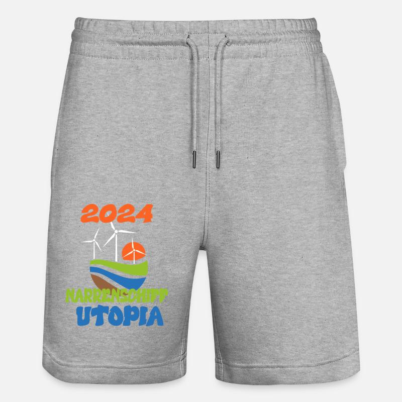 Narrenschiff Utopia, 2024 - Stanley/Stella Unisex Bio Joggingshorts Trainer  - Grau meliert