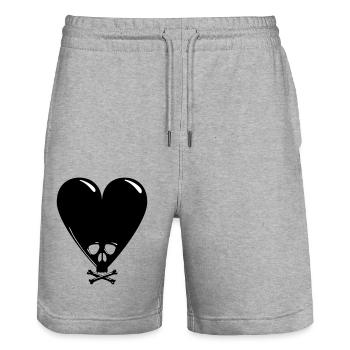 Schwarzer Valentinstag - Stanley/Stella Unisex Bio Joggingshorts Trainer  - Grau meliert - Vorne - Nik (191cm) & Marisol (170cm)