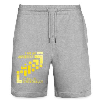 Achitect - Stanley/Stella Unisex Bio Joggingshorts Trainer  - Grau meliert - Vorne - Nik (191cm) & Marisol (170cm)
