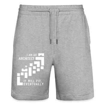 Architect - Stanley/Stella Unisex Bio Joggingshorts Trainer  - Grau meliert - Vorne - Nik (191cm) & Marisol (170cm)