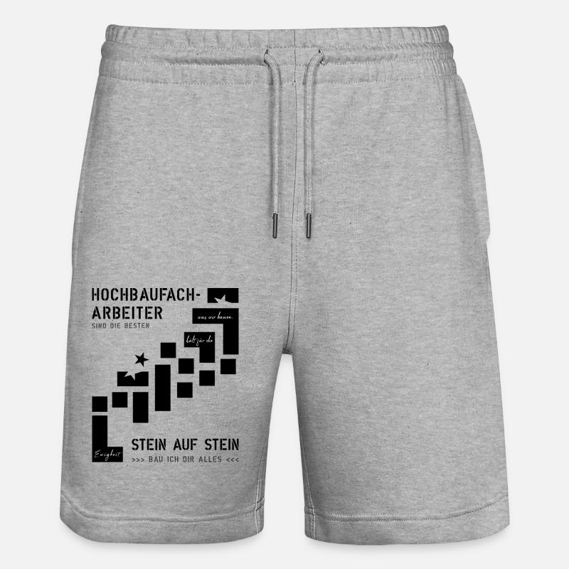 Building construction worker bricklayer - Stanley/Stella Trainer Unisex Organic Jogging Shorts - heather grey