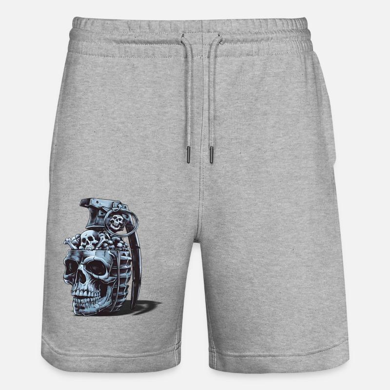 Conception de grenade squelette - Short de jogging bio TRAINER Stanley/Stella unisexe - gris chiné