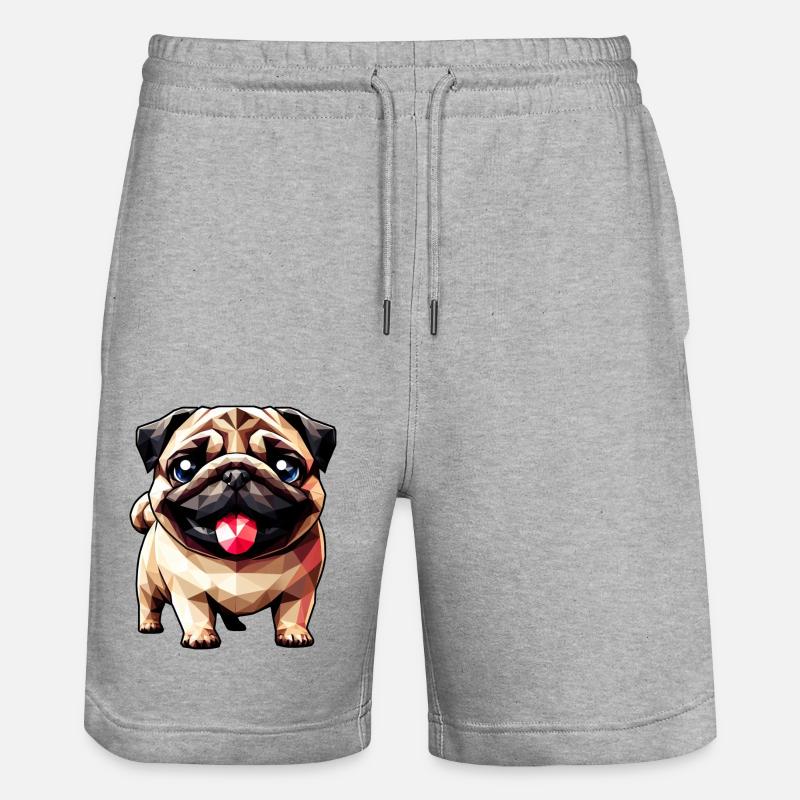 Carlin géométrique : Oeuvre de polygone - Short de jogging bio TRAINER Stanley/Stella unisexe - gris chiné