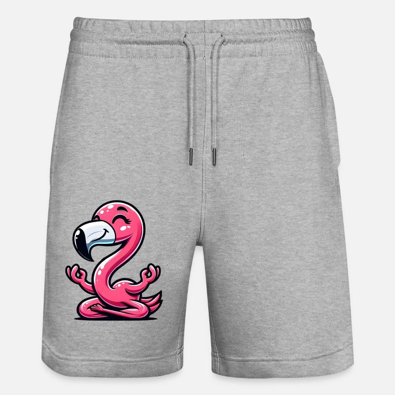 Flamingo Yoga Méditation Relaxation - Short de jogging bio TRAINER Stanley/Stella unisexe - gris chiné