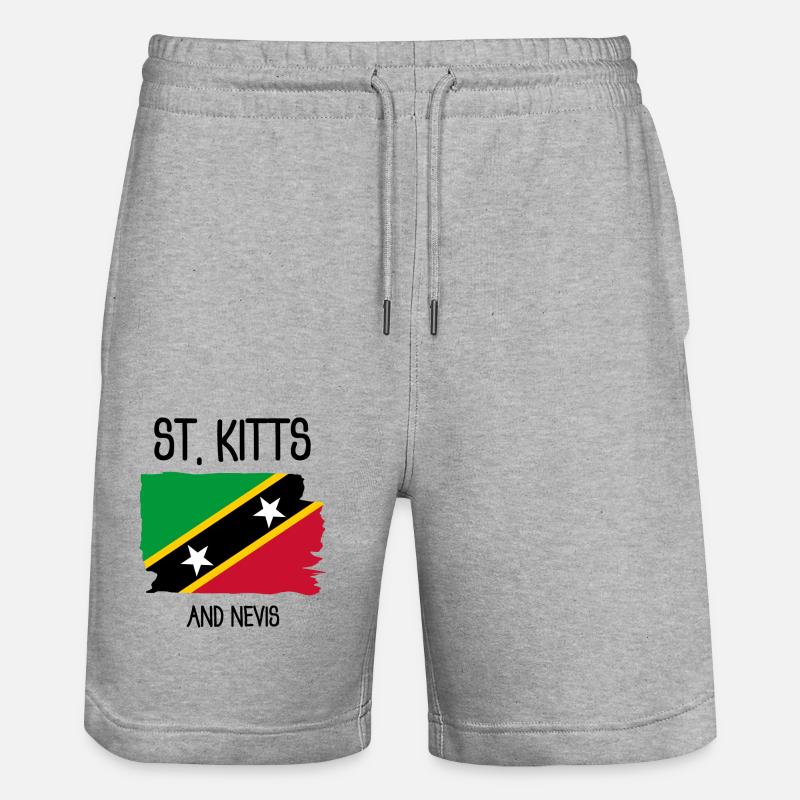 Saint-Kitts-et-Nevis - Caraïbes - Antilles - Short de jogging bio TRAINER Stanley/Stella unisexe - gris chiné