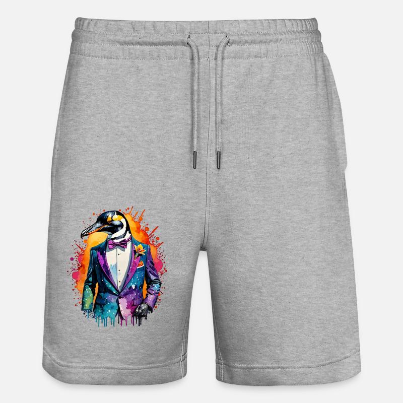 Pingouin en costume - Short de jogging bio TRAINER Stanley/Stella unisexe - gris chiné