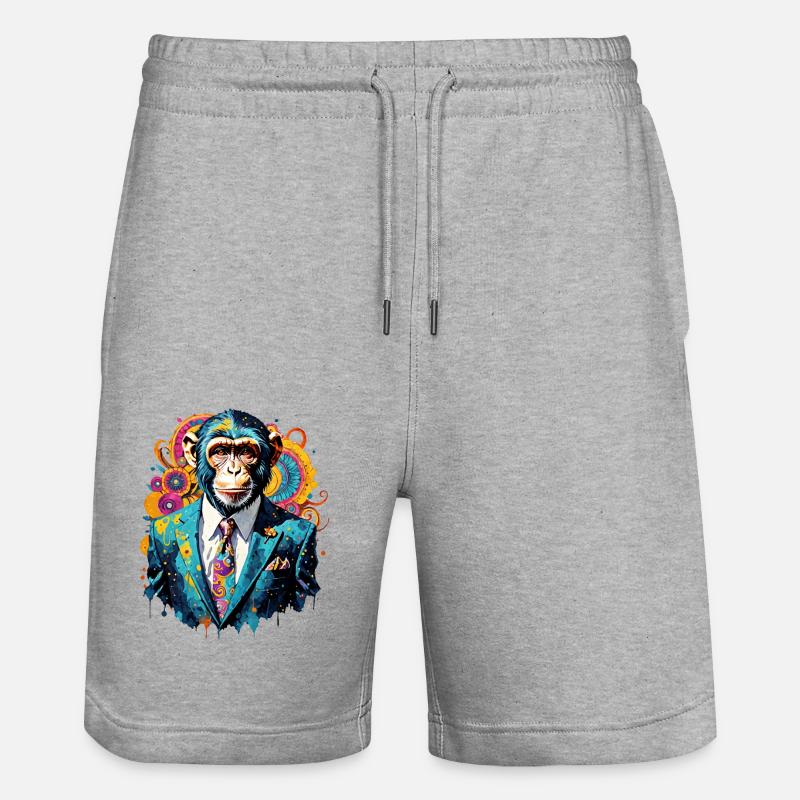 Singe en costume - Short de jogging bio TRAINER Stanley/Stella unisexe - gris chiné