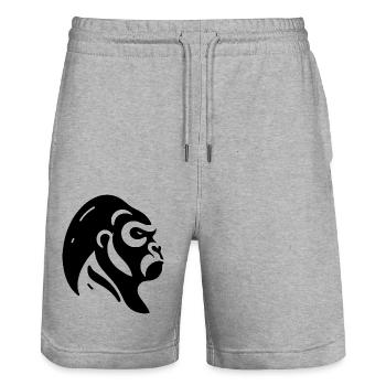 Gorille vectoriel - Short de jogging bio TRAINER Stanley/Stella unisexe - gris chiné - Devant - Nik (191cm) & Marisol (170cm)
