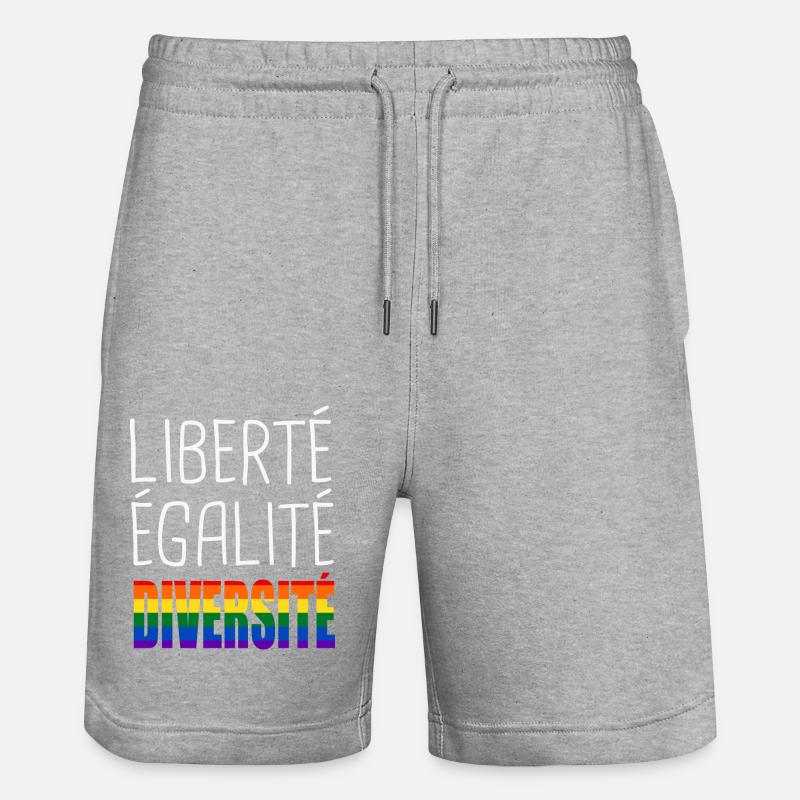 LGBT liberté égalité diversité - Short de jogging bio TRAINER Stanley/Stella unisexe - gris chiné
