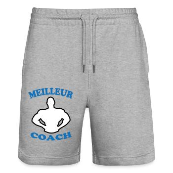 BESTER TRAINER 88 - Stanley/Stella Unisex Bio Joggingshorts Trainer  - Grau meliert - Vorne - Nik (191cm) & Marisol (170cm)