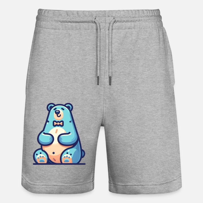 Cool Ice Bear - Stanley/Stella Unisex Bio Joggingshorts Trainer - Grau meliert