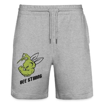forte abeille moustique - Short de jogging bio TRAINER Stanley/Stella unisexe - gris chiné - Devant - Nik (191cm) & Marisol (170cm)