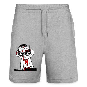 Zombie Horreur Halloween DJ Party Music Mixer - Short de jogging bio TRAINER Stanley/Stella unisexe - gris chiné - Devant - Nik (191cm) & Marisol (170cm)