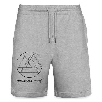 Berge Nerd / Mountain Nerd - Stanley/Stella Unisex Bio Joggingshorts Trainer  - Grau meliert - Vorne - Nik (191cm) & Marisol (170cm)
