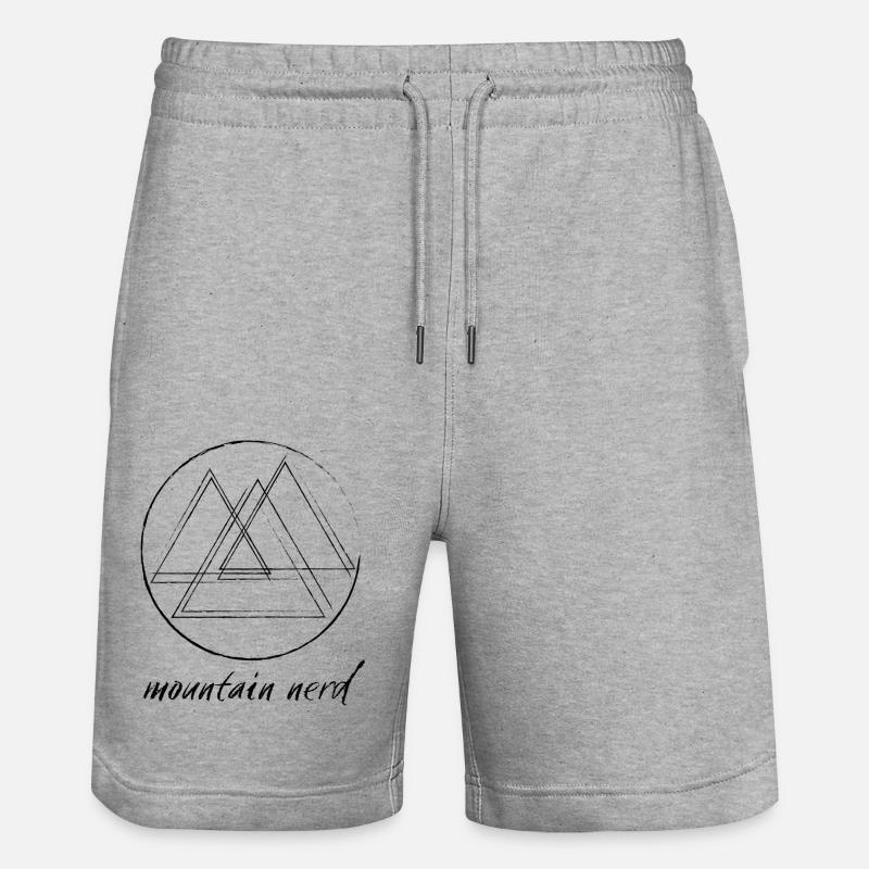 Berge Nerd / Mountain Nerd - Stanley/Stella Unisex Bio Joggingshorts Trainer  - Grau meliert