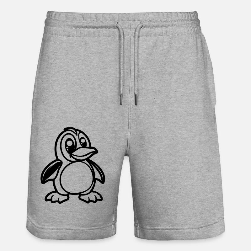 Bande dessinée Pingouin - Short de jogging bio TRAINER Stanley/Stella unisexe - gris chiné