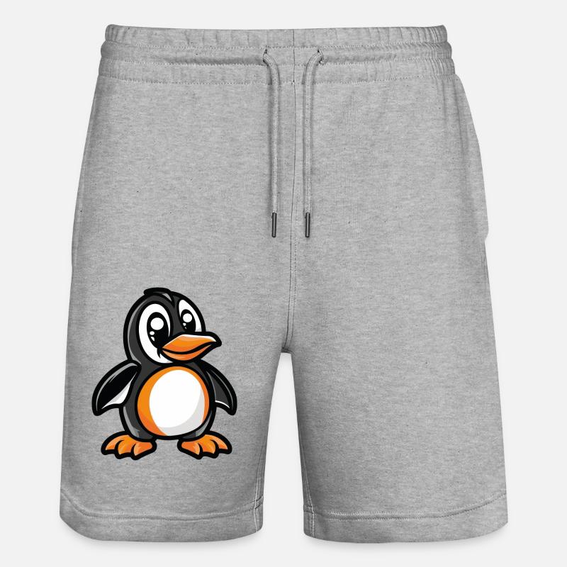 pinguin comic - Stanley/Stella Unisex Bio Joggingshorts Trainer  - Grau meliert