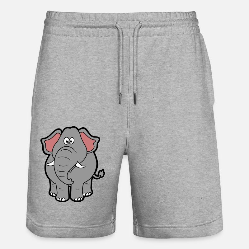 Éléphant - Short de jogging bio TRAINER Stanley/Stella unisexe - gris chiné