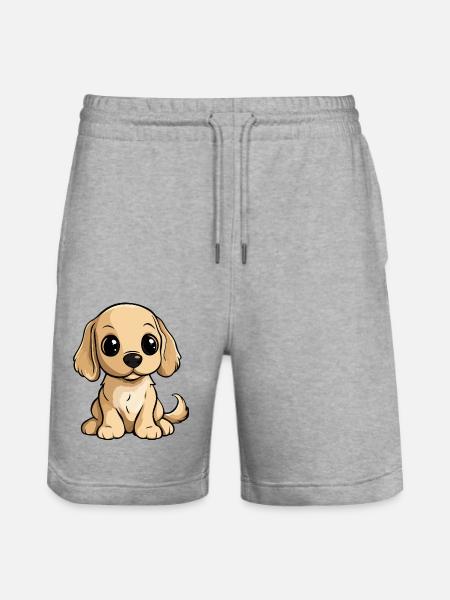 Cocker Spaniel Hund Comic Niedlich - Stanley/Stella Unisex Bio Joggingshorts Trainer - Grau meliert
