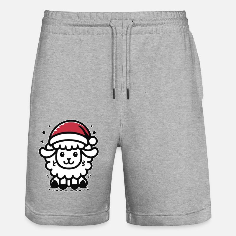Mouton mignon Mouton de Noël - Short de jogging bio TRAINER Stanley/Stella unisexe - gris chiné