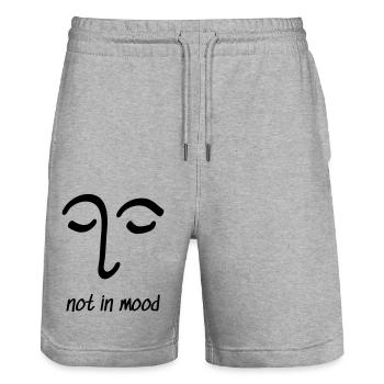 Gesicht Not in Mood Zeichnung Auge Geschenk - Stanley/Stella Unisex Bio Joggingshorts Trainer  - Grau meliert - Vorne - Nik (191cm) & Marisol (170cm)