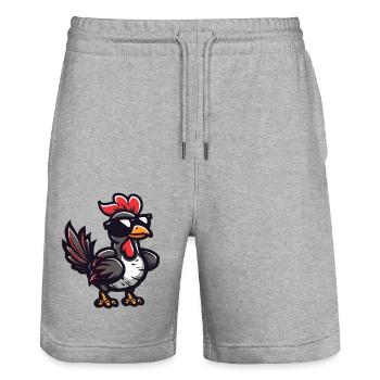 Truthan Comic Cool - Stanley/Stella Trainer Unisex Organic Jogging Shorts - heather grey - Front - Nik (191cm) & Marisol (170cm)
