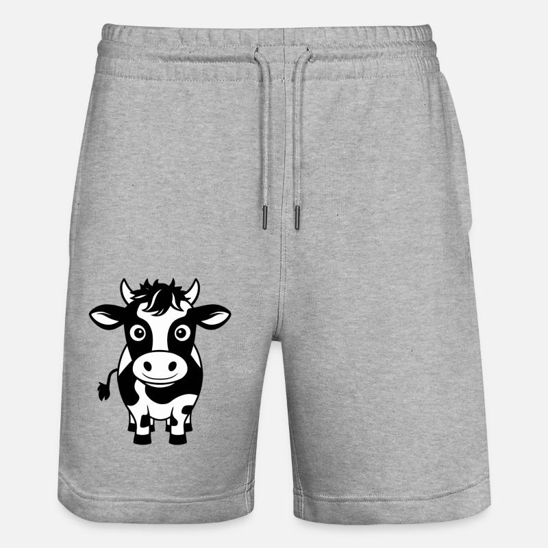 Vache heureuse - Short de jogging bio TRAINER Stanley/Stella unisexe - gris chiné
