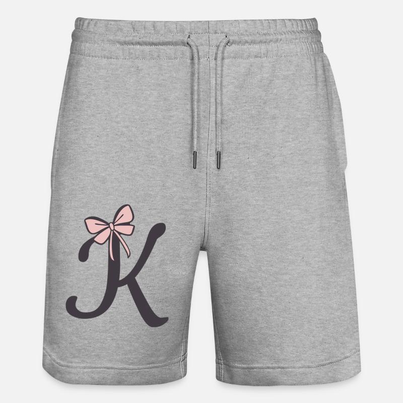 Lettre initiale K noeud - Short de jogging bio TRAINER Stanley/Stella unisexe - gris chiné