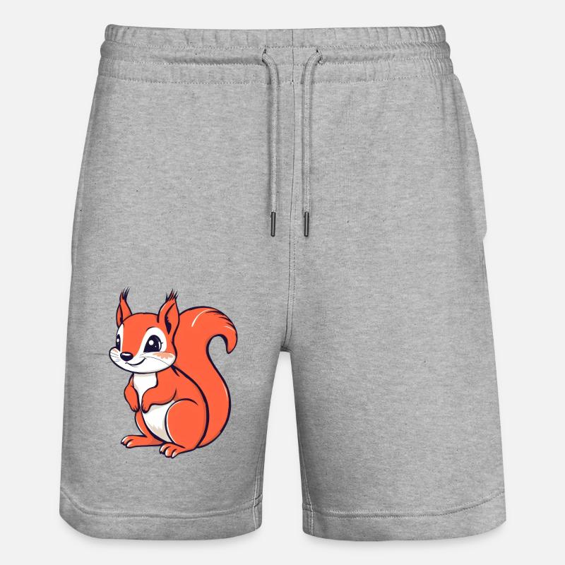 Süßes kleines Eichhörnchen - Stanley/Stella Unisex Bio Joggingshorts Trainer  - Grau meliert