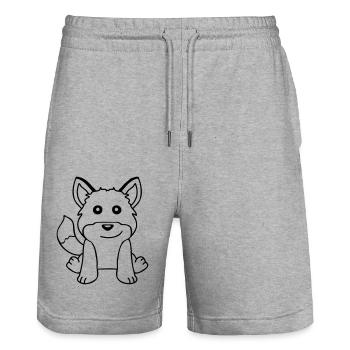 Renard Renard roux Animal sauvage Intelligent Habitants de la forêt - Short de jogging bio TRAINER Stanley/Stella unisexe - gris chiné - Devant - Nik (191cm) & Marisol (170cm)