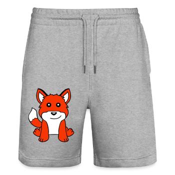 Renard Renard roux Animal sauvage Intelligent Habitants de la forêt - Short de jogging bio TRAINER Stanley/Stella unisexe - gris chiné - Devant - Nik (191cm) & Marisol (170cm)