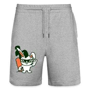 Bunny Big Huge Carrot Carrot Sunglasses Cool - Stanley/Stella Trainer Unisex Organic Jogging Shorts - heather grey - Front - Nik (191cm) & Marisol (170cm)