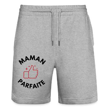 Perfect Mom - Mama Geschenkidee - Stanley/Stella Unisex Bio Joggingshorts Trainer  - Grau meliert - Vorne - Nik (191cm) & Marisol (170cm)