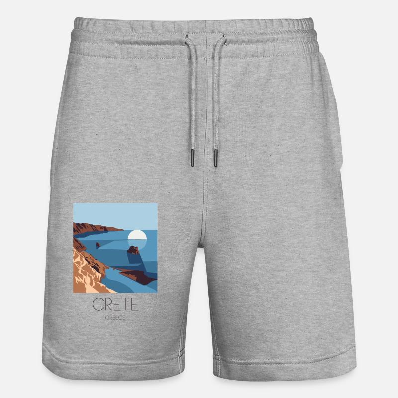 Crète Grèce Souvenir : Méditerranée - Short de jogging bio TRAINER Stanley/Stella unisexe - gris chiné