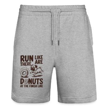 Laufe, Als Wären Donuts Am Ziel - Stanley/Stella Unisex Bio Joggingshorts Trainer  - Grau meliert - Vorne - Nik (191cm) & Marisol (170cm)