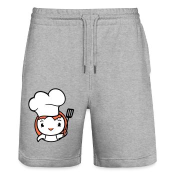 Oiseau Chef Chapeau Canard Délicieux Faim Nourriture Mignon - Short de jogging bio TRAINER Stanley/Stella unisexe - gris chiné - Devant - Nik (191cm) & Marisol (170cm)