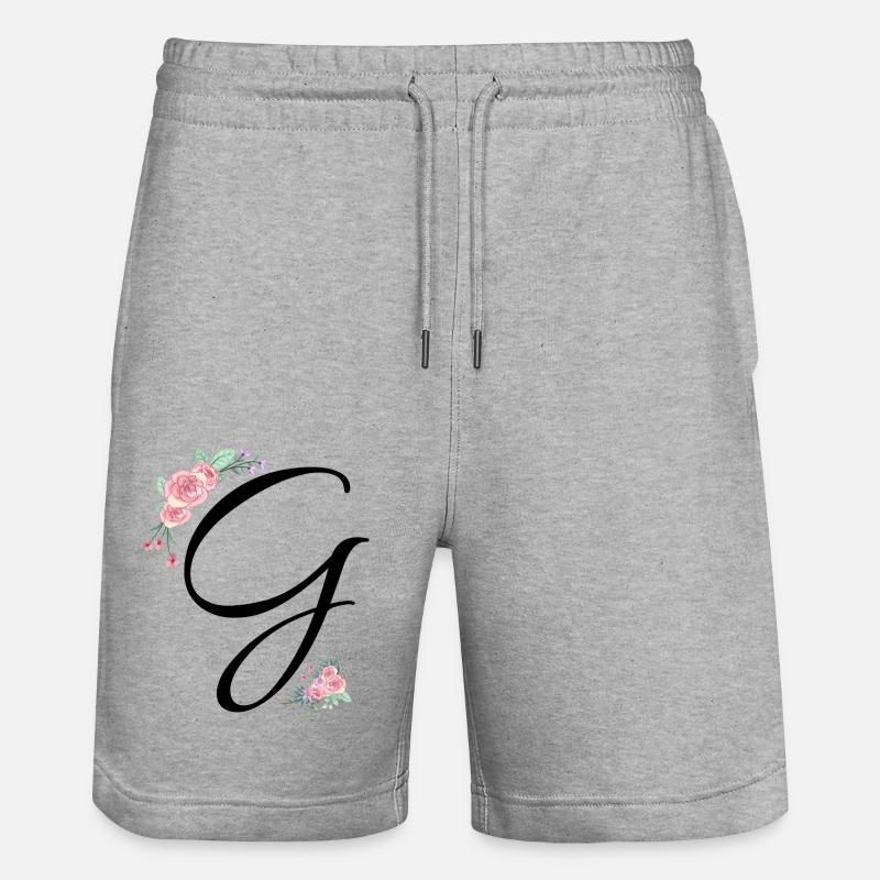 Lettre g fleurs - Short de jogging bio TRAINER Stanley/Stella unisexe - gris chiné